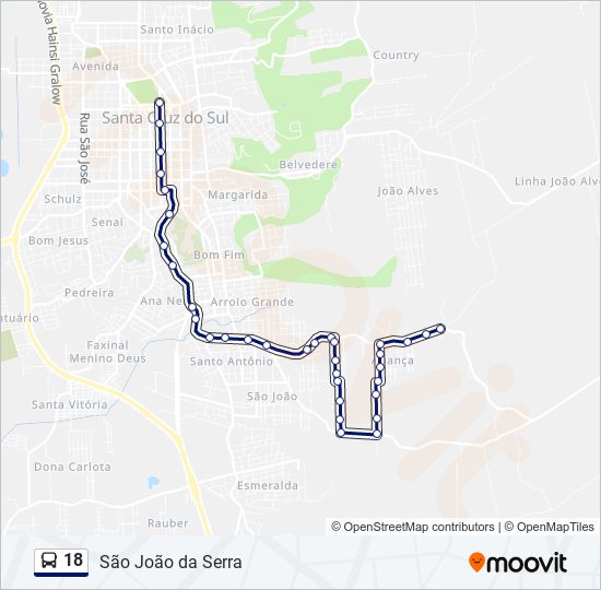 Mapa de 18 de autobús