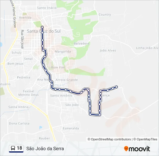 18 Bus Line Map
