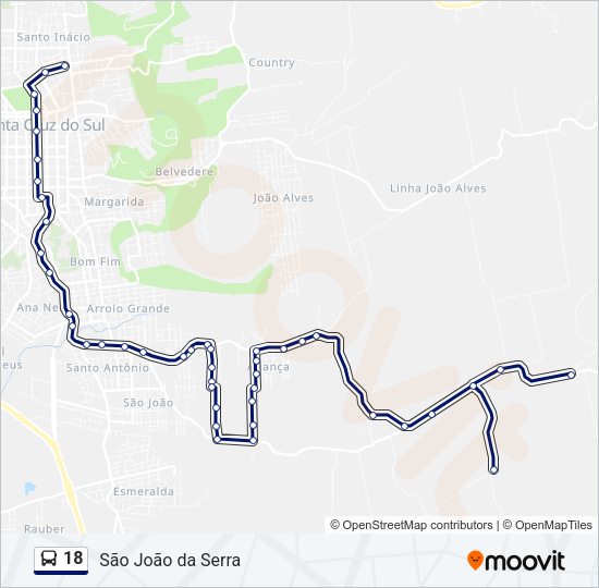 18 Bus Line Map
