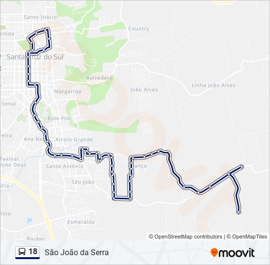 Mapa de 18 de autobús