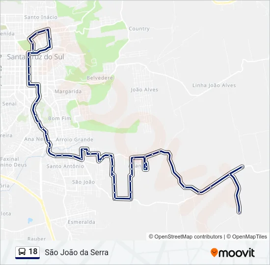 18 Bus Line Map
