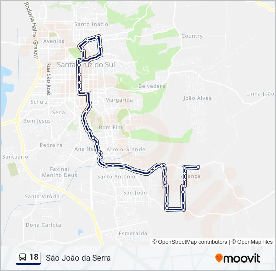 18 Bus Line Map