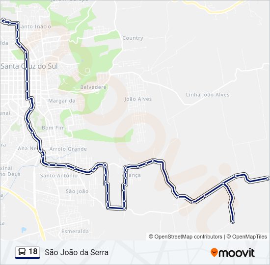 18 Bus Line Map