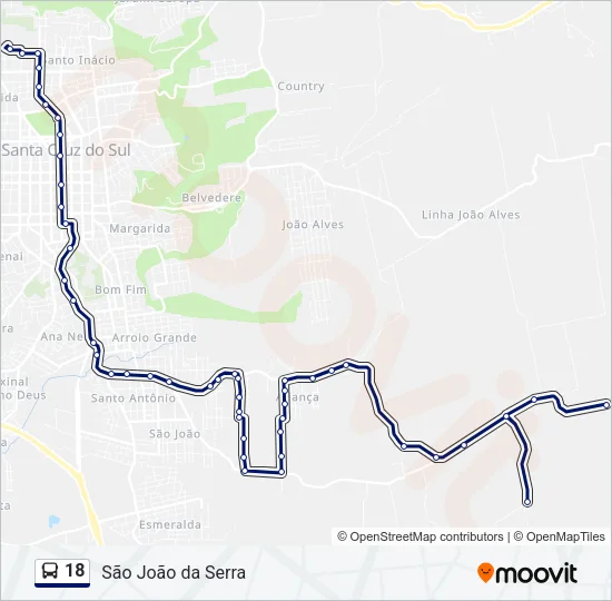 18 Bus Line Map