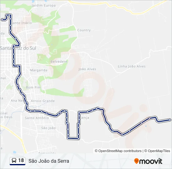 18 Bus Line Map