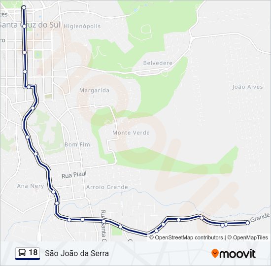 18 Bus Line Map