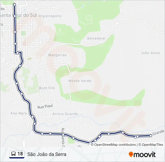 18 Bus Line Map