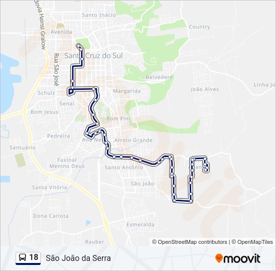 18 Bus Line Map