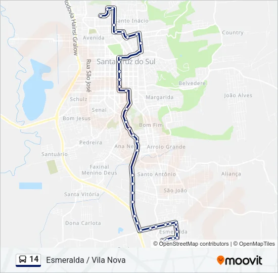 14 Bus Line Map