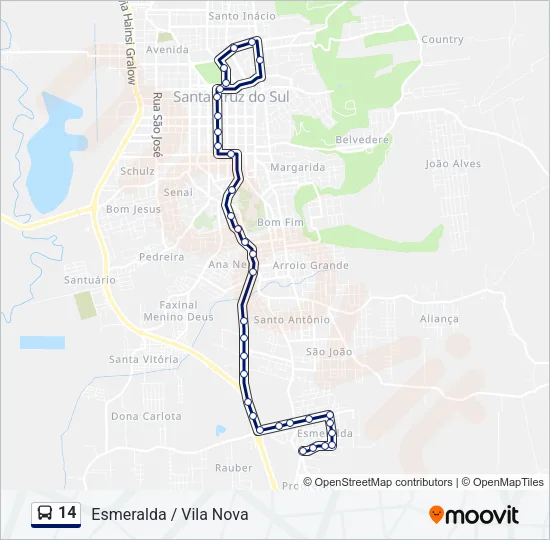 14 Bus Line Map