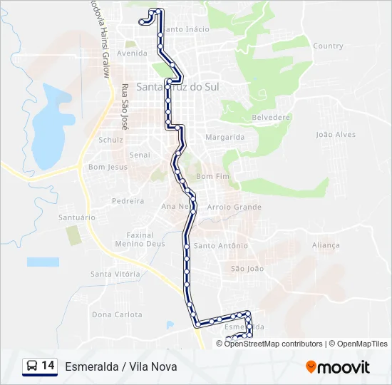 14 Bus Line Map