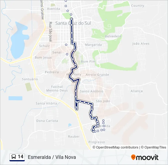14 Bus Line Map