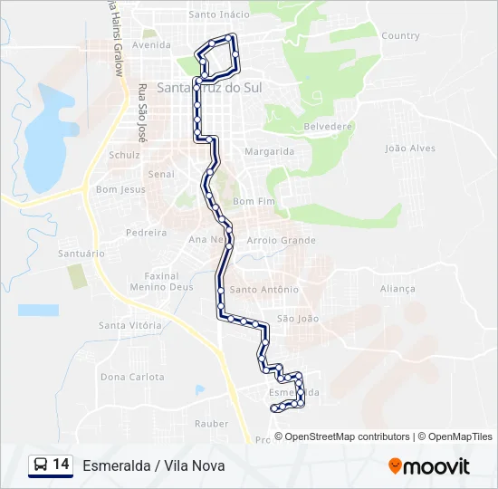 14 Bus Line Map
