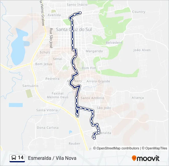 14 Bus Line Map