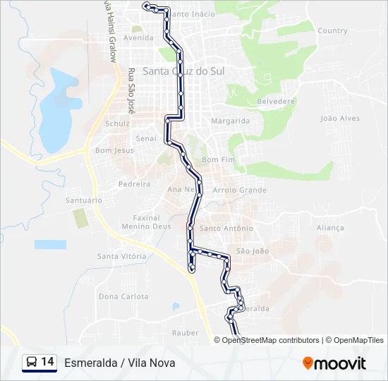 14 Bus Line Map