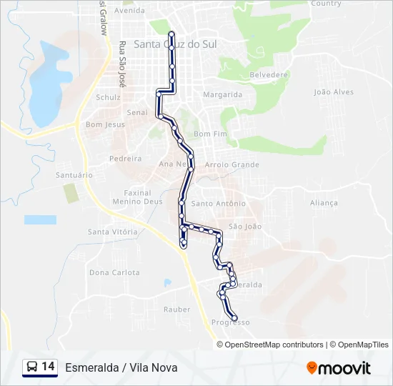 14 Bus Line Map