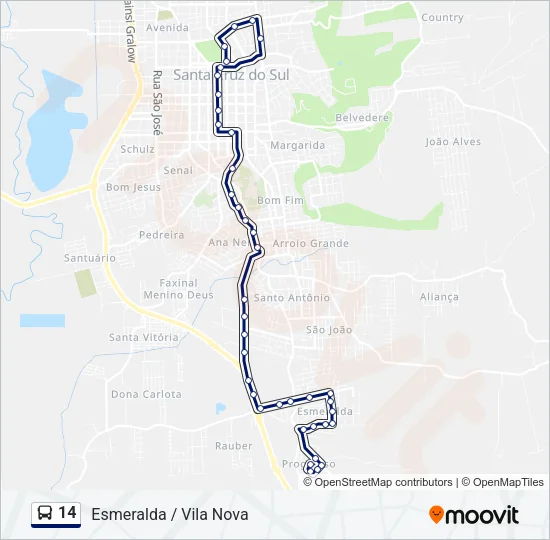 14 Bus Line Map