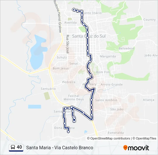 40 Bus Line Map