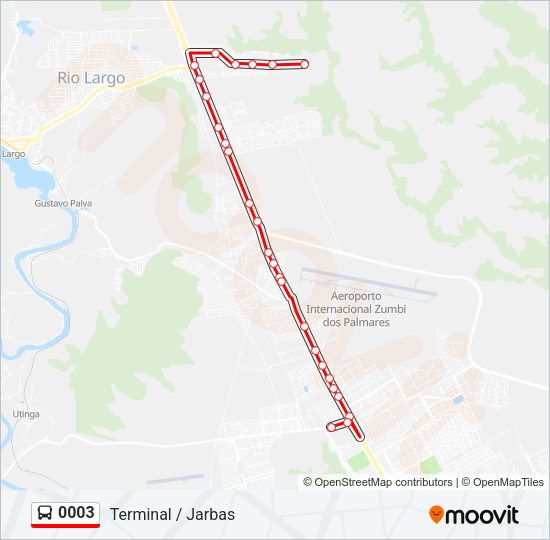 Mapa da linha 0003 de ônibus