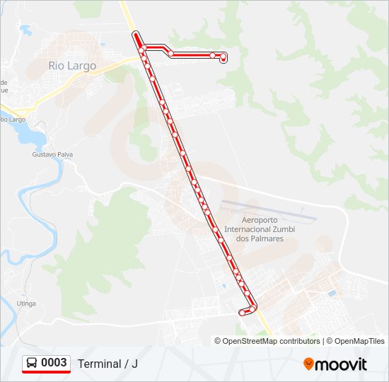 Mapa da linha 0003 de ônibus