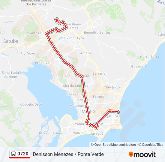 Mapa da linha 0720 de ônibus