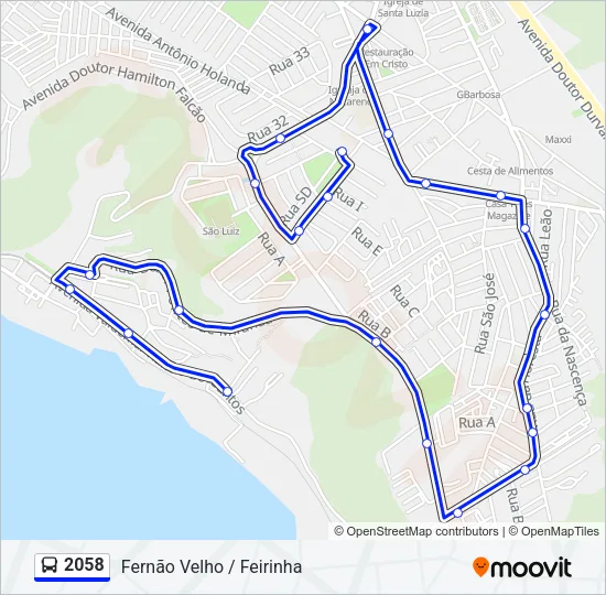 2058 Bus Line Map