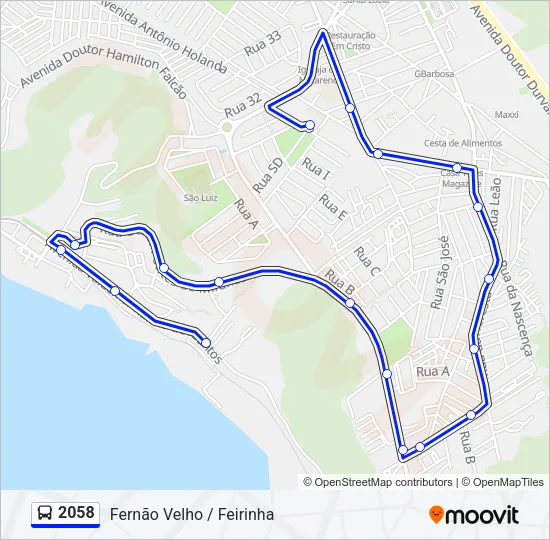 2058 Bus Line Map