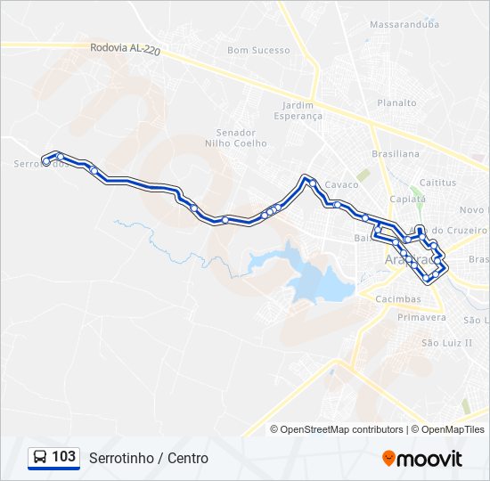 103 bus Line Map