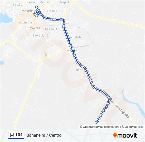 104 Bus Line Map