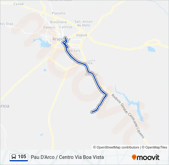 105 Bus Line Map