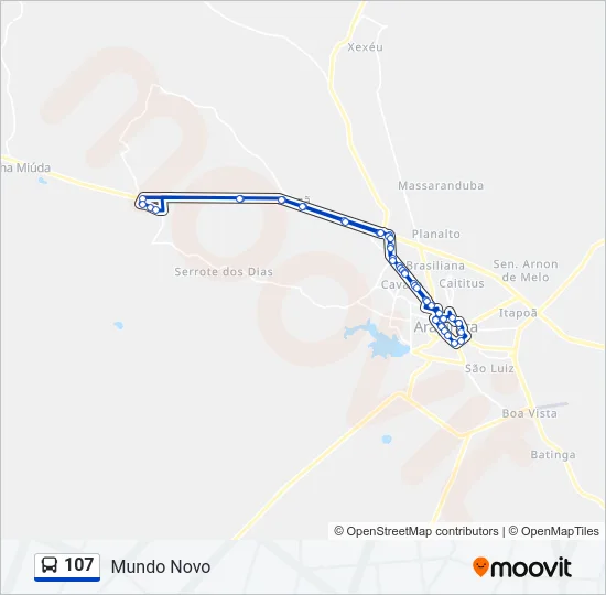 107 Bus Line Map