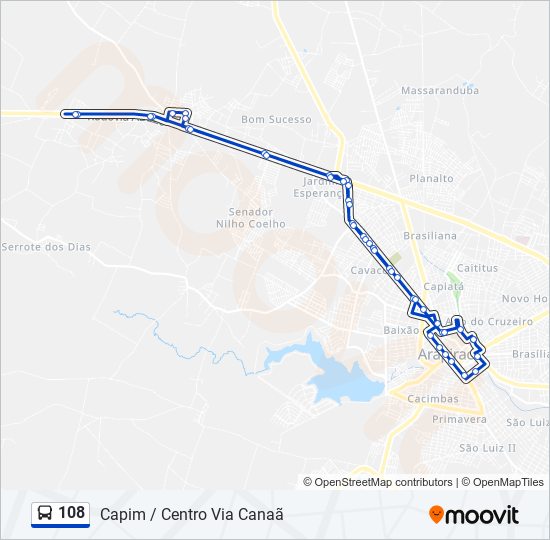 Mapa de 108 de autobús