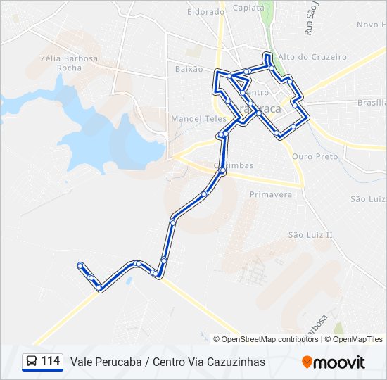 Mapa de 114 de autobús