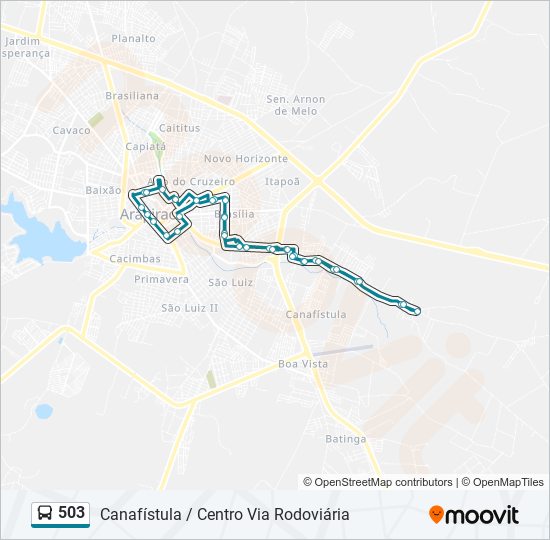 Mapa de 503 de autobús