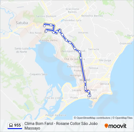 955 Bus Line Map