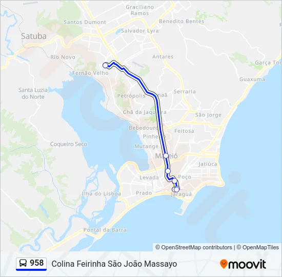 958 Bus Line Map