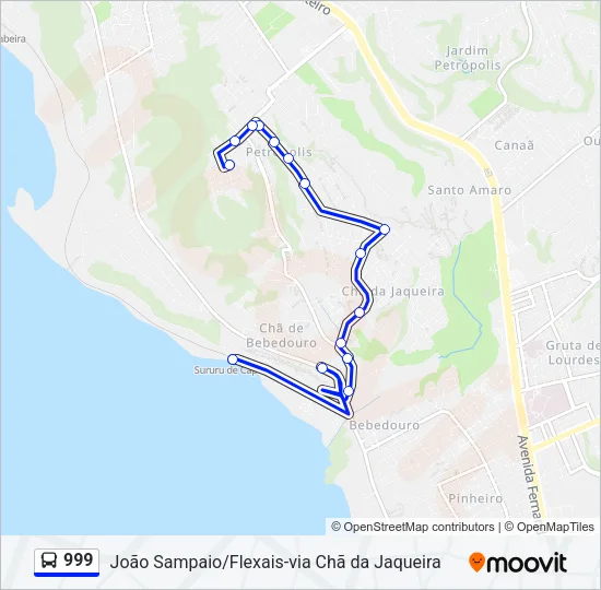 999 Bus Line Map
