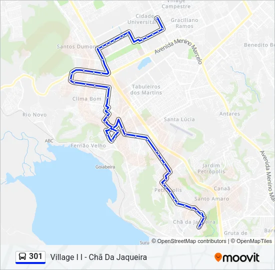 301 Bus Line Map