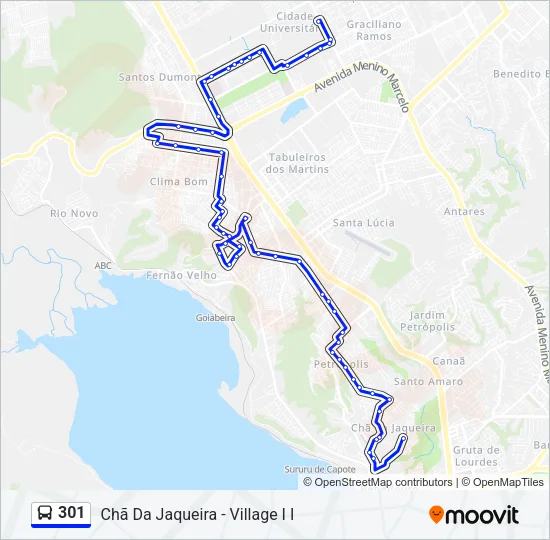 301 Bus Line Map