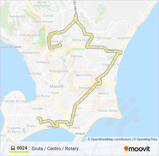Mapa da linha 0024 de ônibus
