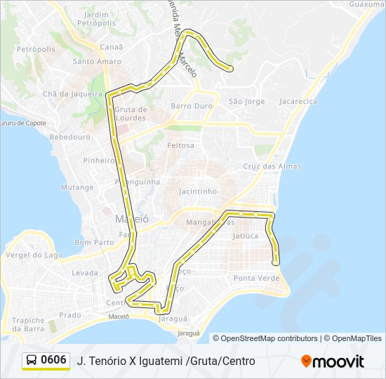 Mapa da linha 0606 de ônibus