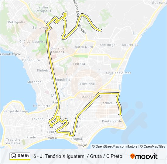 Mapa da linha 0606 de ônibus