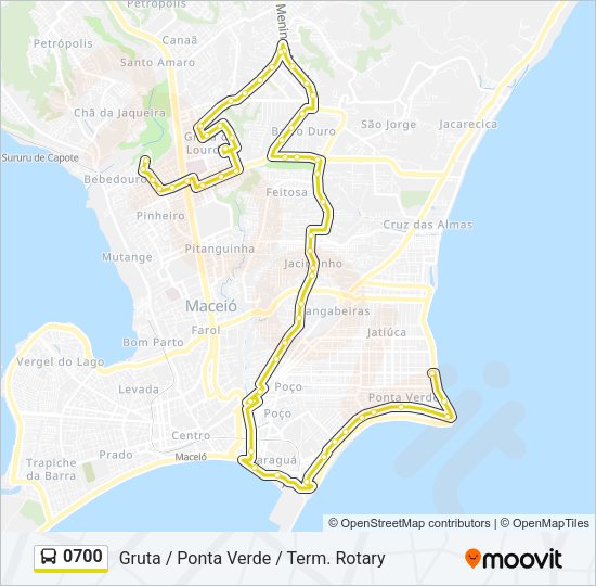 Mapa da linha 0700 de ônibus