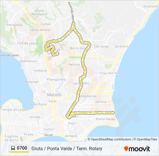 Mapa da linha 0700 de ônibus