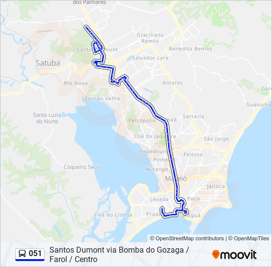 Mapa de 051 de autobús