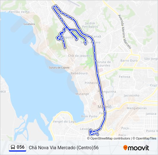 Mapa da linha 056 de ônibus