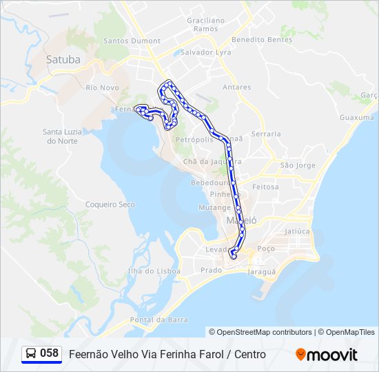 Mapa de 058 de autobús