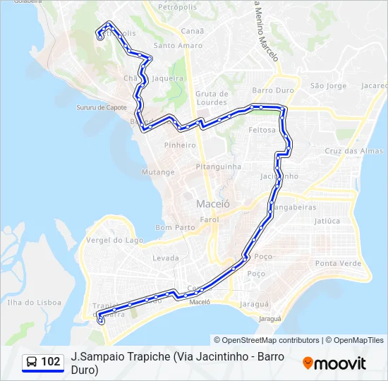 102 Bus Line Map