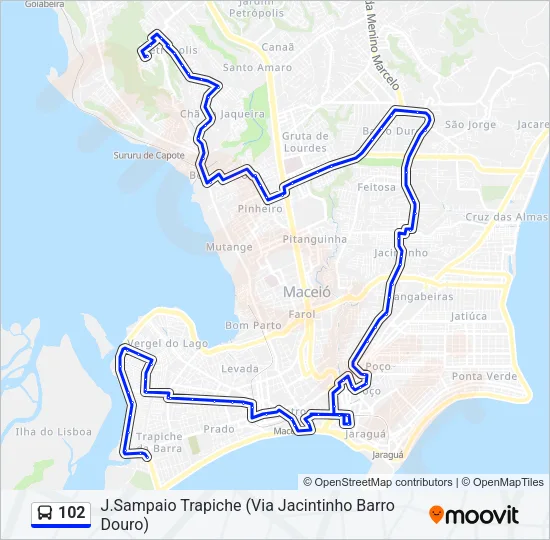 102 Bus Line Map