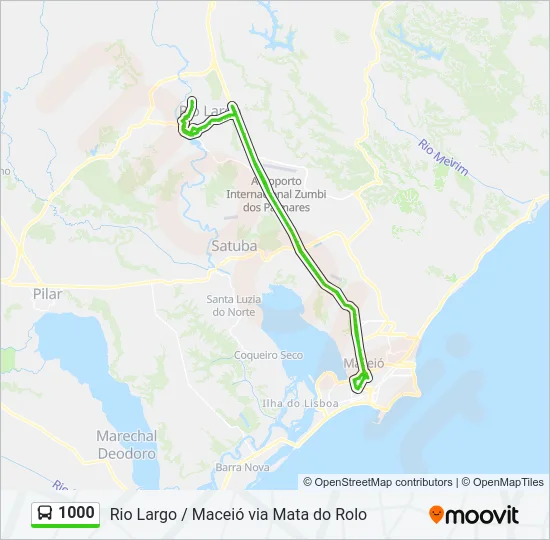 1000 Bus Line Map
